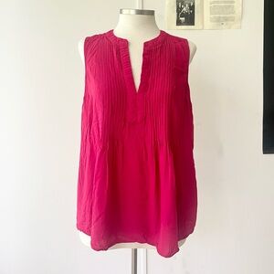 Pink pleated tunic style top